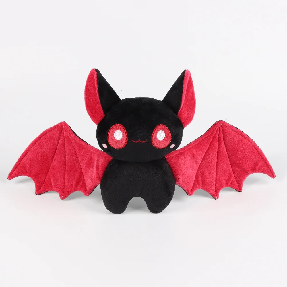 Conejo de murciélago negro, muñeco de peluche, Animal relleno, juguete de peluche, regalo de cumpleaños, regalo de vacaciones para Halloween, Navidad, juguetes de compañía del diablo