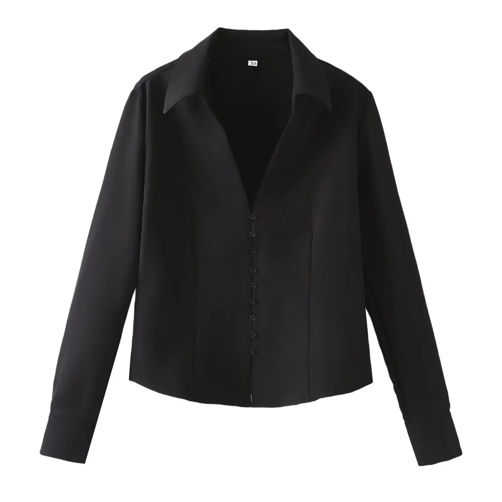 JNLEAOG, новинка весны, женские модные длинные свечьи длинные отложные воротники, полиэфирное волокно, облегающие пуговицы с v-образным вырезом, чистый цвет