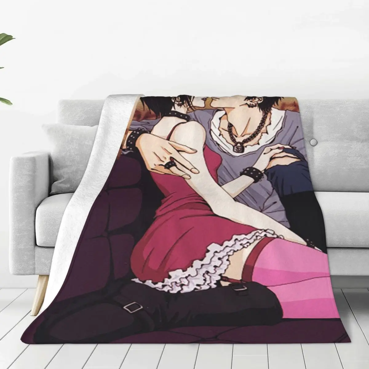 Nana Osaki And Ren Honjo Nana Anime Blanket Soft Warm Flannel Throw Blanket Cover for Bed Living room Picnic Travel Home Sofa