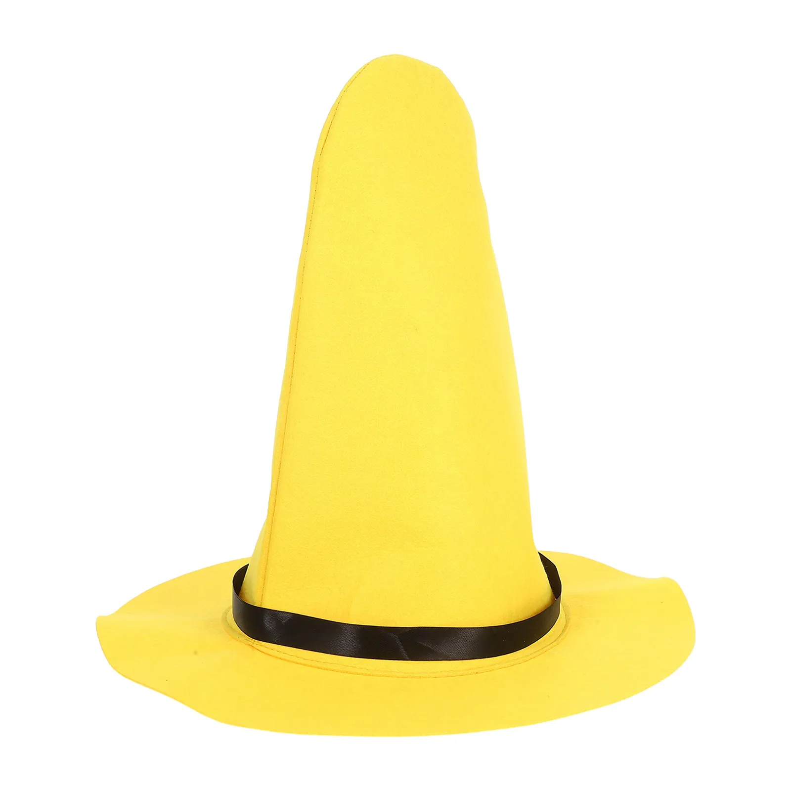 

Yellow Felt Witch Hat Thickened Foldable Halloween Costume Party Hat For Masquerades Festival Decorations Cosplay