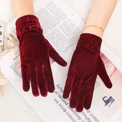 Velour Gold Velvet Gloves Warm Gloves Soft Comfortable Finger Gloves Breathable Protect Mitten Winter Full Fingers Gloves