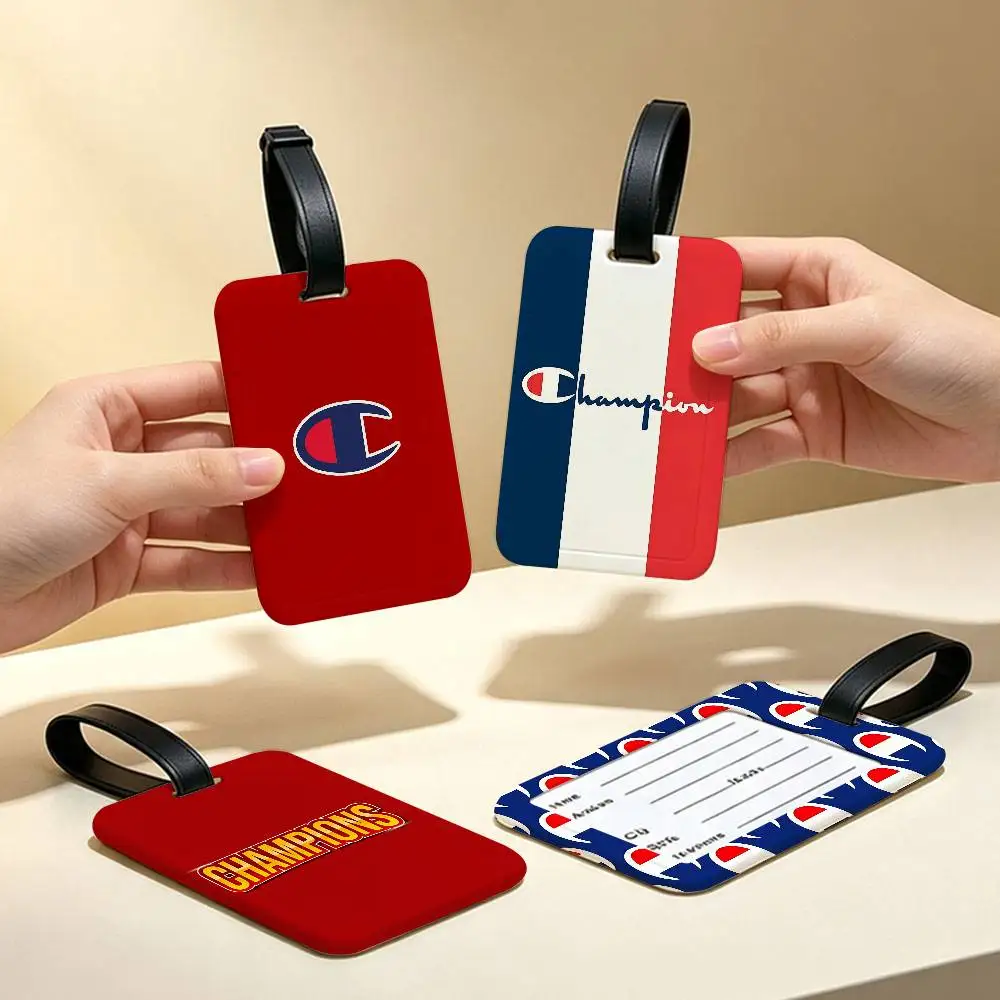 C-Champions L-League Logo PVC Anti lost Luggage Identifier Tag Removable Information Card Holder Travel Baggage Tag