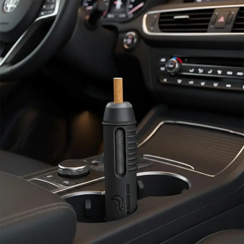 Heat-Resistant Handheld Car Ashtray - Anti-Ash Falling Smoking Tool - Spill-Proof Cigarette Holder with Easy-Clean Design