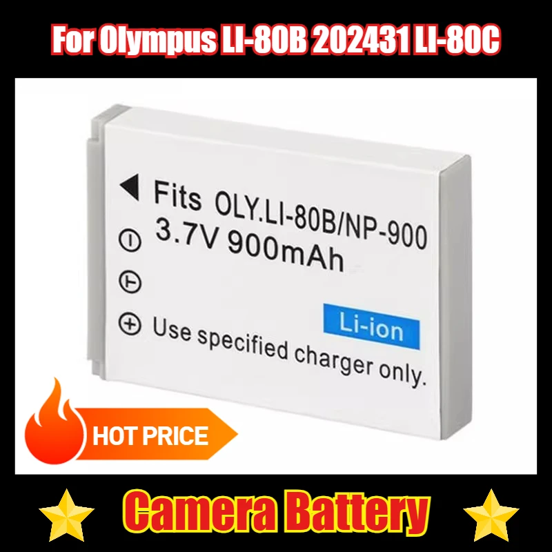 

Camera Battery 3.7V 900mAh for Olympus LI-80B 202431 LI-80C