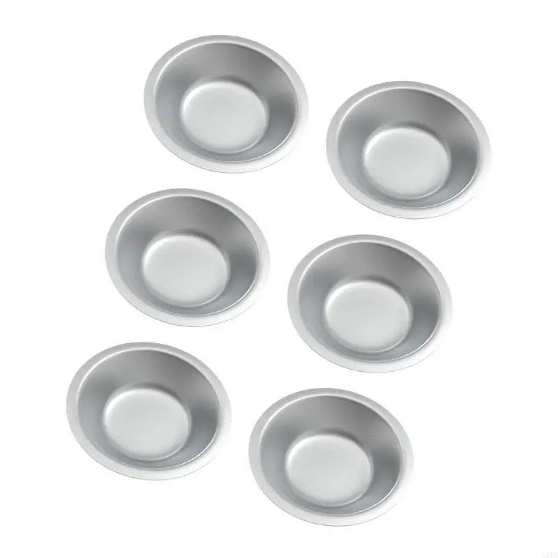 G8ta 6 Stück runde Lackpalette Art Edelstahl -Lackschale kleines Tablett