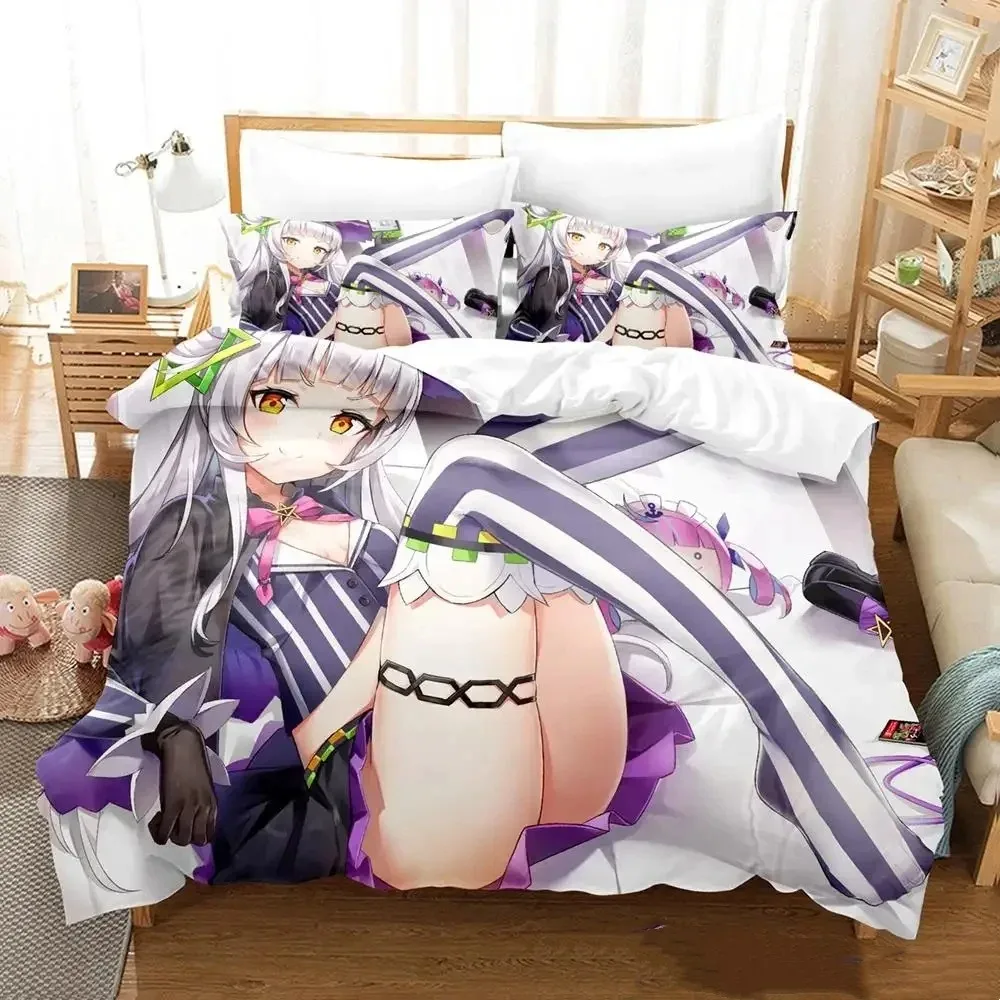 New Murasaki Shion Bedding Set Single Twin Full Queen King Size Bed Set Adult Kid Bedroom Duvet cover Sets Anime Kawaii Girl Bed