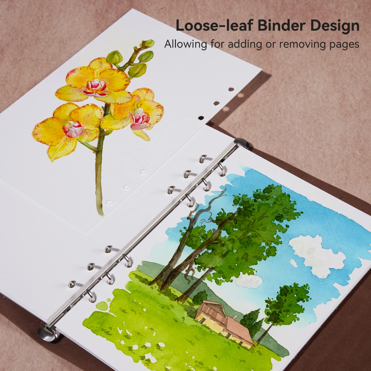 LIGHTWISH Watercolor Sketchbook,100% Cotton Acid Free Watercolor Journal, Watercolor Paper for Artists, 20 Sheets, 9.25*6.3 Inch