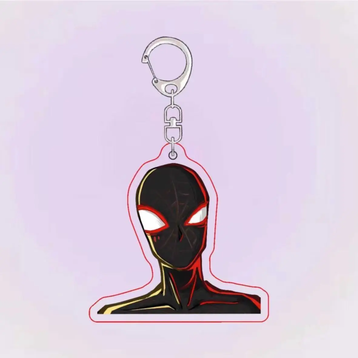 Spider Man Into The Spider Verse Miles Morales Gwen Stacy Peter Parker Acrylic Key Chain Keychains Model Pendant Kid Toys Gift