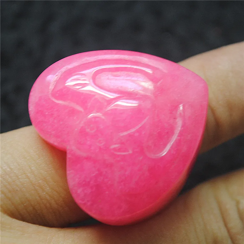 1PC Women RINGS Natural Pink Jade Stone Material Hole Diameter Size 9MM BEST CHOICE FOR YOUR WEARING