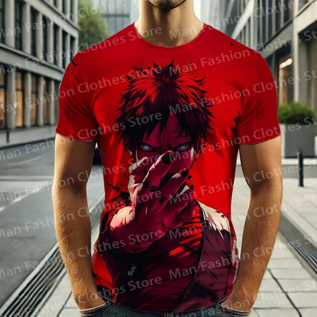 Summer Japen Anime Naruto Gaara Cool Style 3D Print Short Sleeve Men Women T-shirt Clothing Fashion Boys Short Sleeve Streetwear