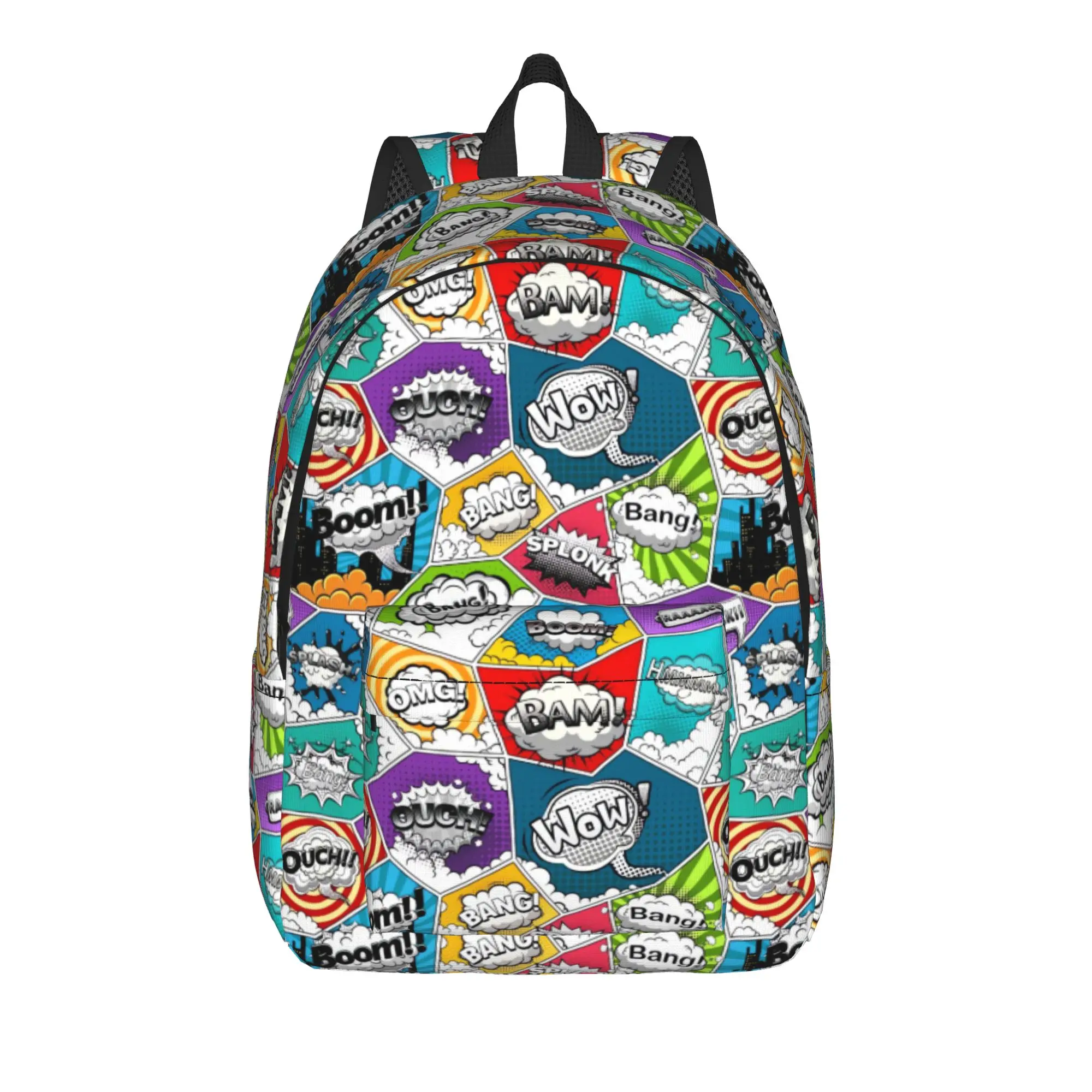 Comic Book Page    Backpack  Travel Backpacks Teen Custom Pattern School Bags Elegant Rucksack