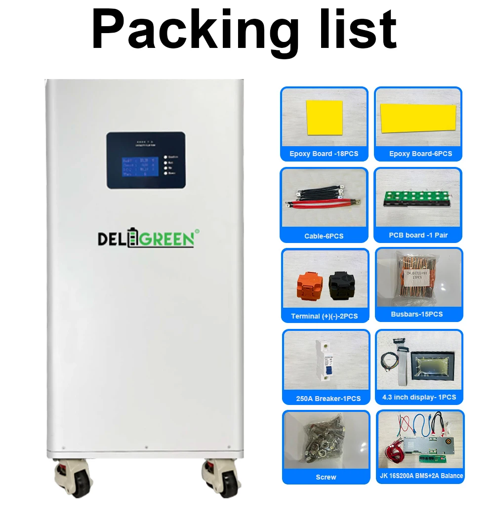 

EU Stock Lifepo4 Battery 16kWh LISHEN314AH Grade A 8000 Cycles JK V19 Kits 2A Active Balancer CAN RS485 VAT FREE