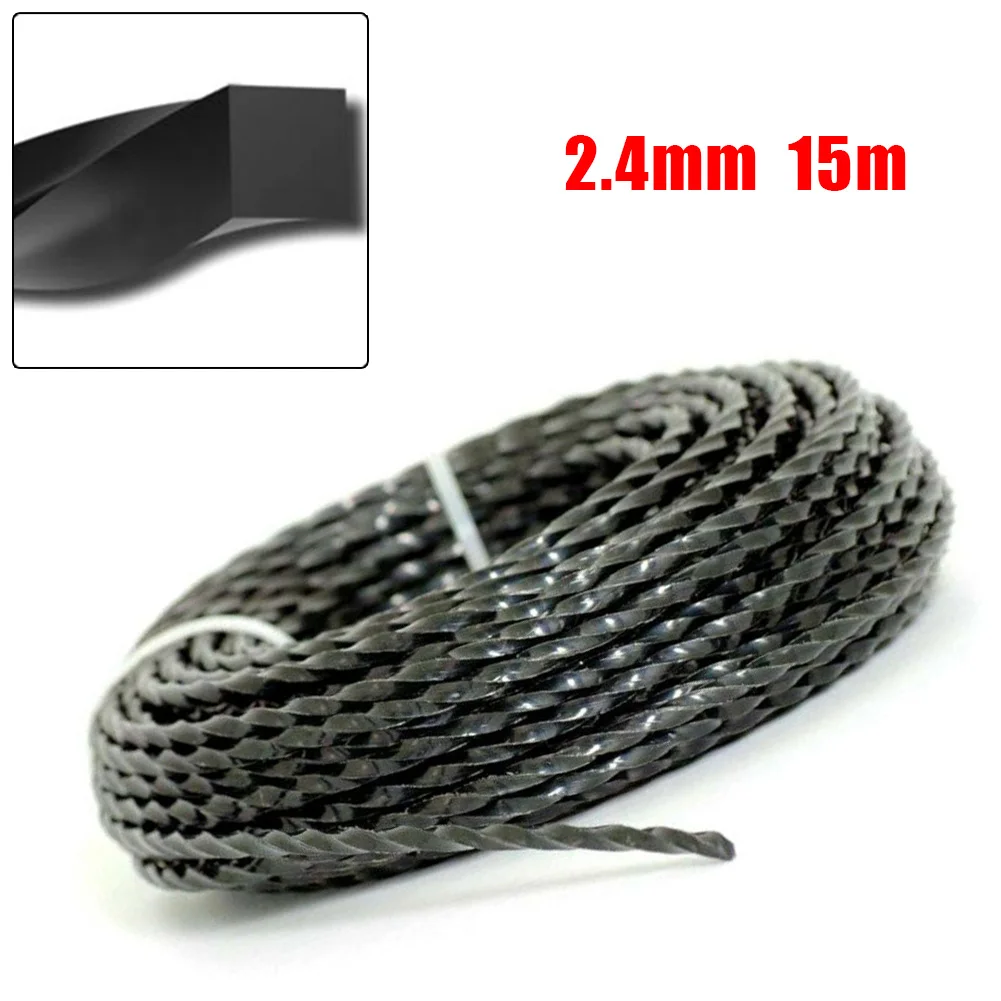 

AAAAA15mTrimmerTrimmingLine Heavy Duty Garden Grass Rope 2.4Mm Line 15 Meter Garden Rope Trimming Line Cord Part