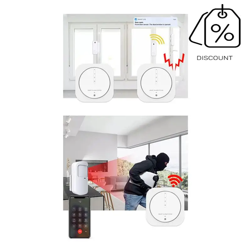 ABMF-Graffiti Burglar Alarm Intelligent WIFI+GSM Dual Network Alarm System Home Multifunction Screenless Alarm Host