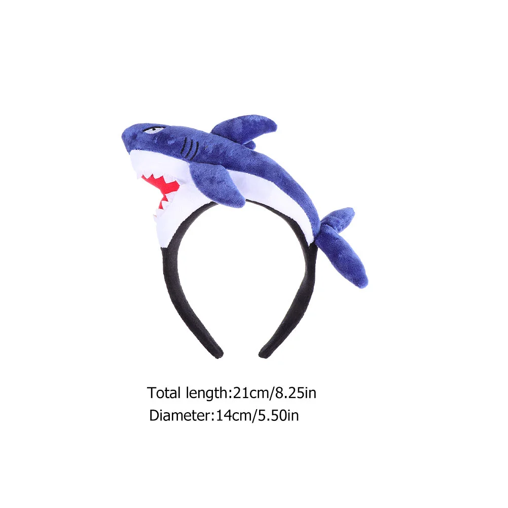 2 Pcs Cartoon Shark Headband Funny Headbands Lovely Hair Hoop Fin Fabric Costume Accessories Cloth Hoops