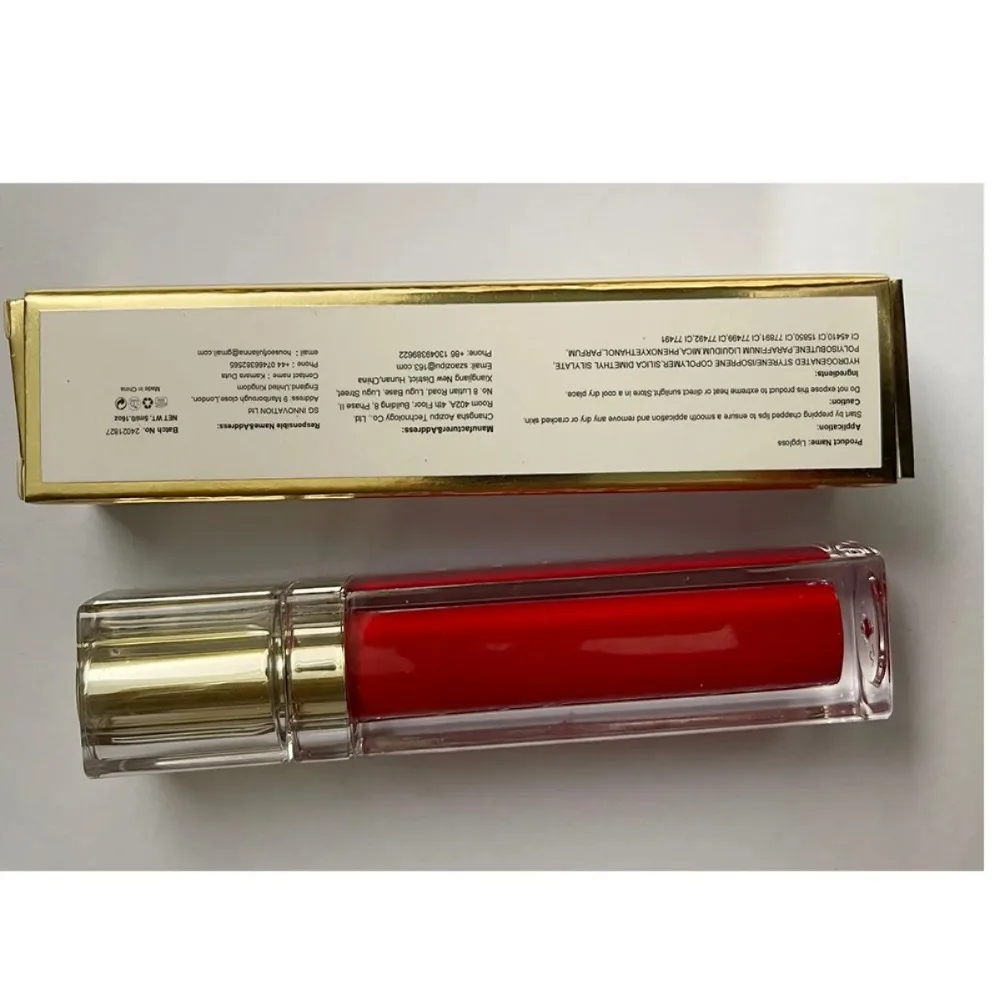 カスタムロゴ ヴィーガン 7ml G20 ゴールドキャップ 保湿 長持ち グロッシー リップグロス ミラーフィニッシュ リップティント プライベートラベル メイクアップ リップオイル