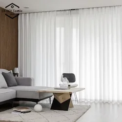 OLOEY White Tulle Curtain for Bedroom Super Soft White Voile Sheer Curtains for Living Room Tulle for Windows Home Decor Custom