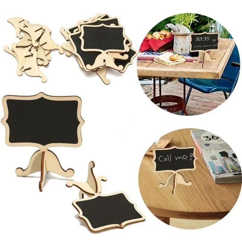 10-Pack Mini Wooden Chalkboard Chalkboard Message Wedding Party Labels Table Welcome Board Decoration