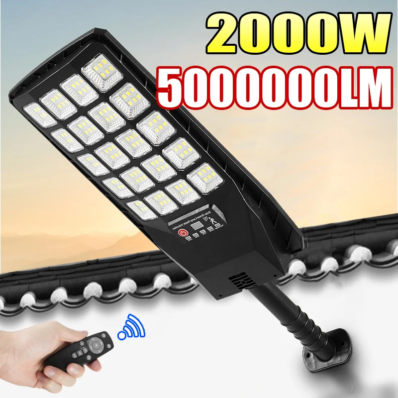 

Solar Outdoor Lights Waterproof 2000W Solar Powered Lamp Motion Sensor Garden Solar Lamps Wide Range Lighting Street Yard Light