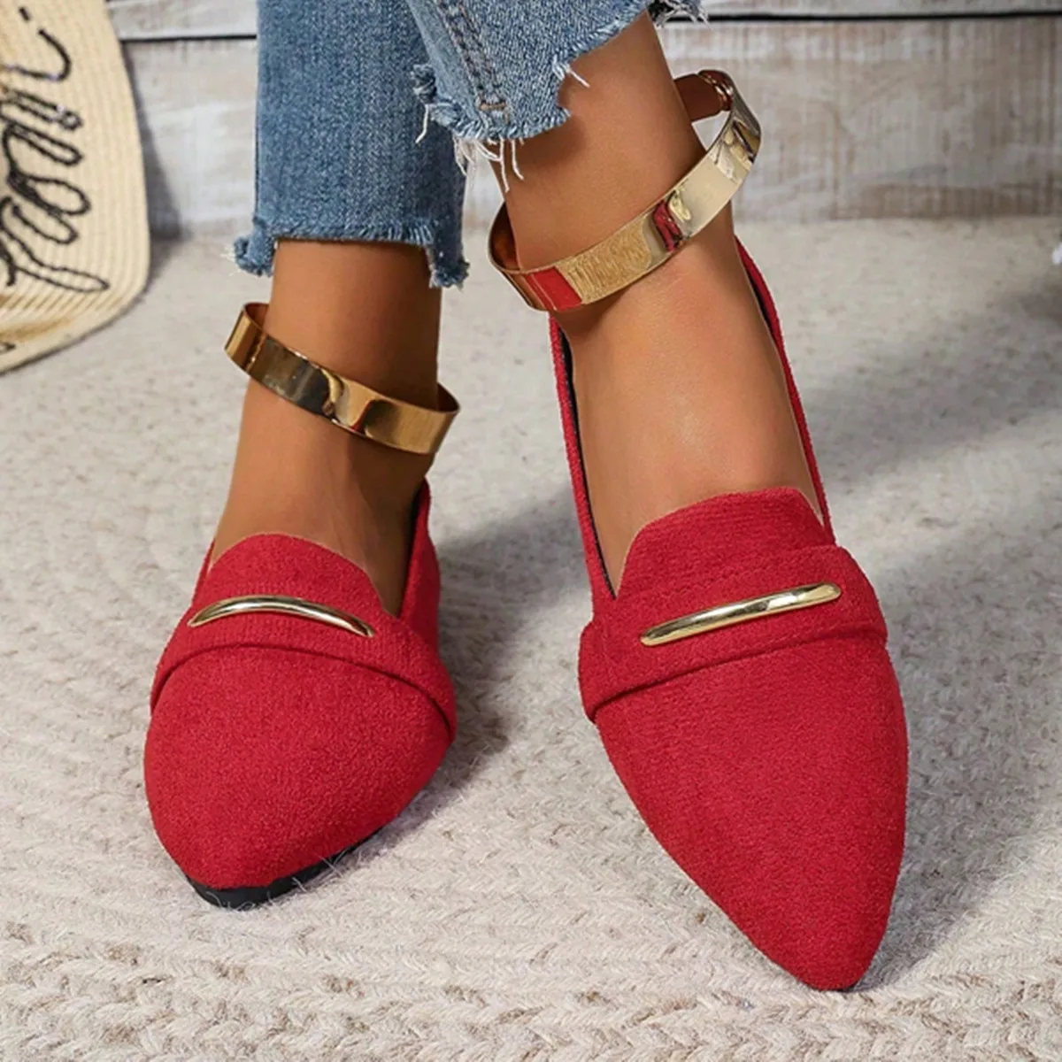 Loafers Wohnungen Spitz Casual Frauen Schuhe Neue Bequeme Walking Mujer Zapatos: Tragen-wider – Detail 3