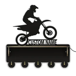 Dirt Bike Key Hook Coat Hanger For Man Cave Garage Motocross Racing Multi-purpose Holder Clothes Rack Organizer Motor Biker Gift