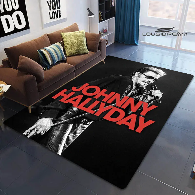 French rock star Johnny Hallyday print rug picnic rug living room bedroom beautiful rug photography props birthday gift