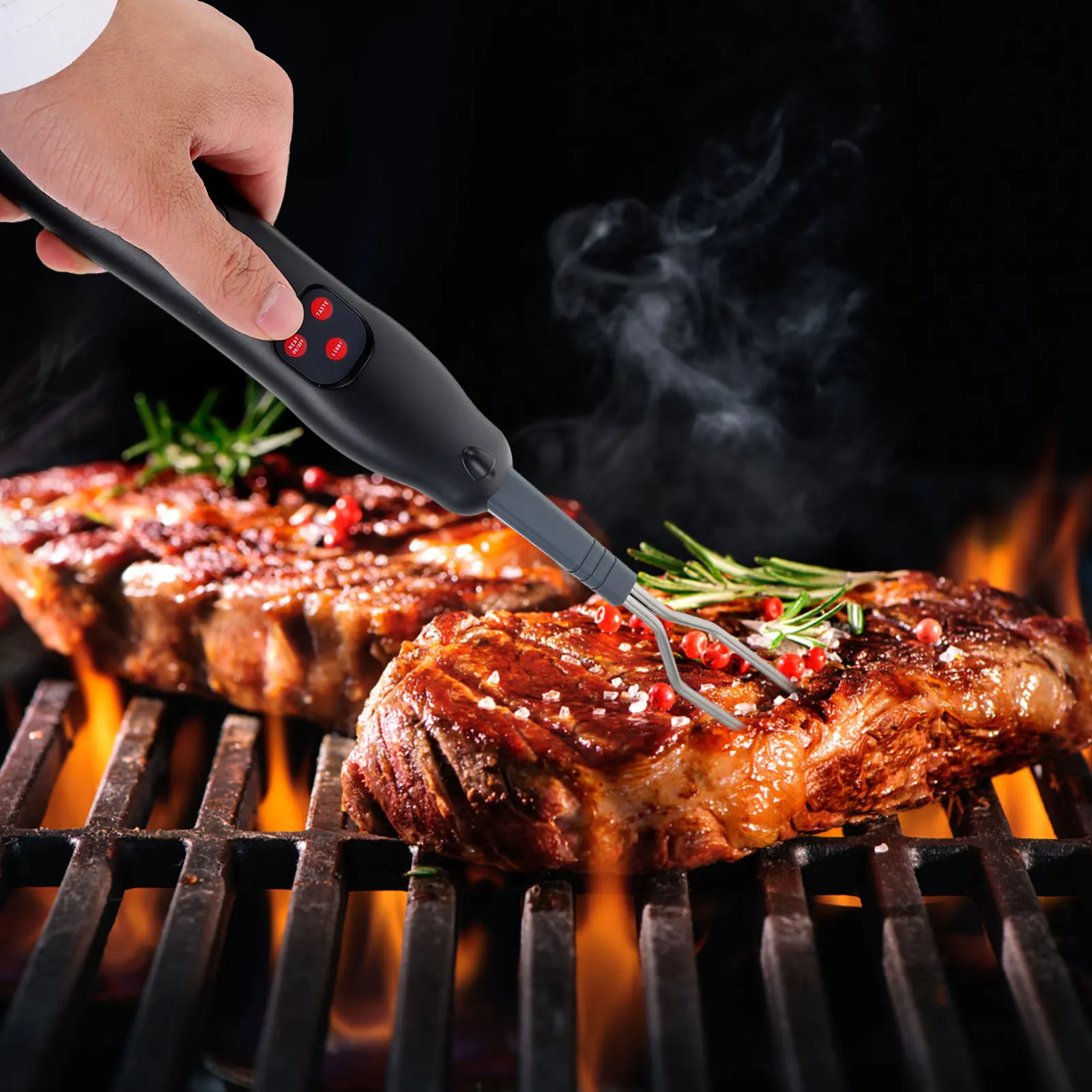 

Digital Meat Thermometer Fork Stainless Steel Bbq Temperature Indicator For Cooking Grilling Outdoor Kitchen Use Barbecue