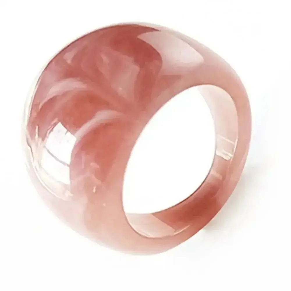 Anel acrílico transparente criativo padrão de mármore irregular engrossar anel exagerado roxo geométrico estilo elegante anel jóias