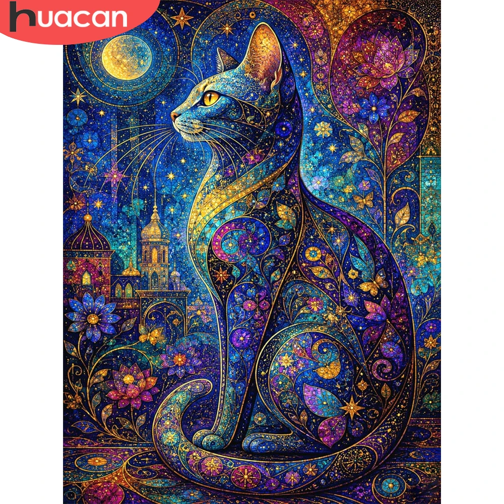 Resin Art Wallpaper - HUACAN Diamond Art Painting Cat Animal