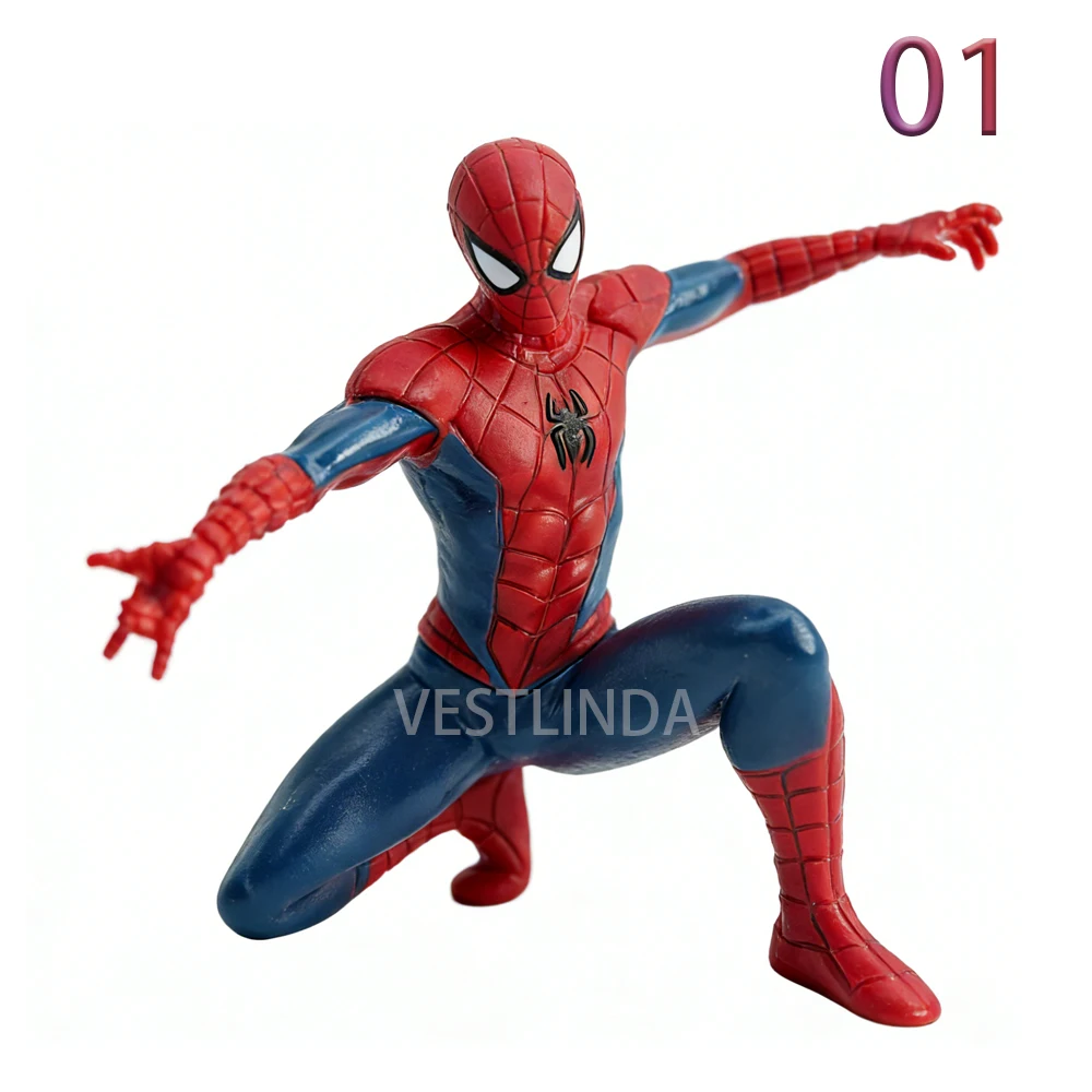 Superhelden-Mini-Figuren 7-9 cm Spiderman Modell Spielzeug Action-Sammlerstück Statue Klassische Filme Tragbare Desktop-Dekoration Lustige Spielzeuge