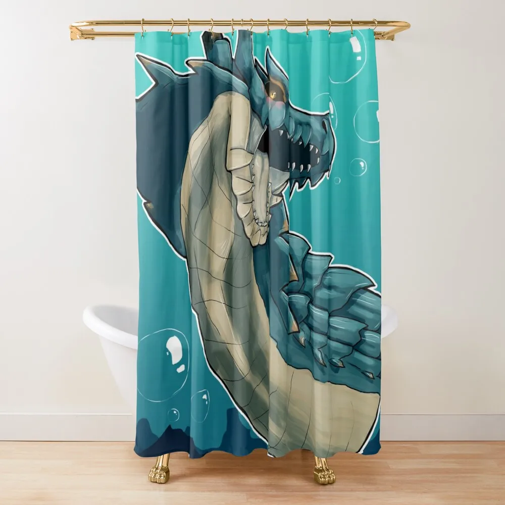 

Lagiacrus Headshot - Monster Hunter 3 Ultimate Shower Curtain Cute Shower Waterproof Bathroom Shower Curtain