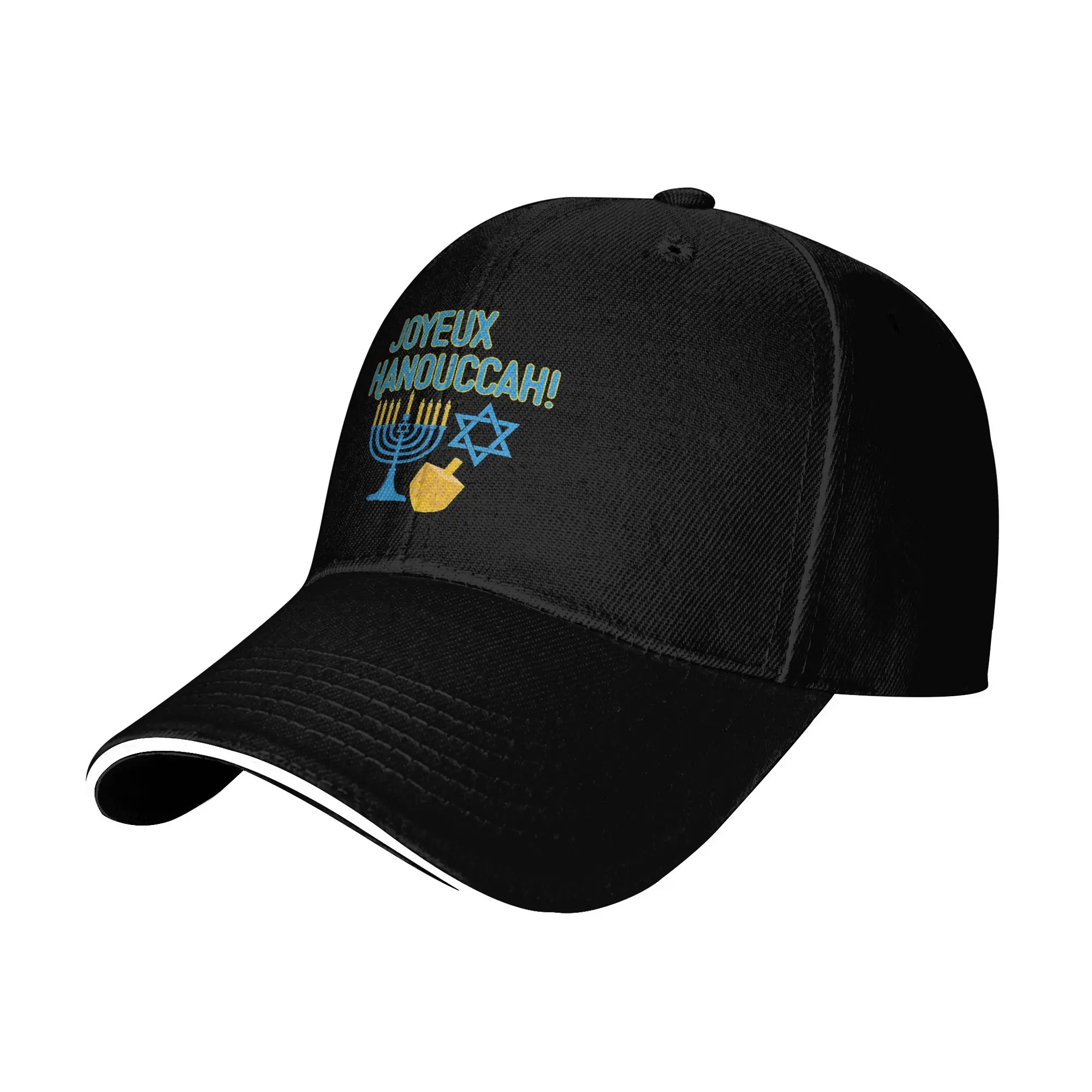 Happy Hanukkah Baseball Caps Casual Chanukah Dreidel Sandwich Caps Unisex Style Polyester Dad Hat Running Golf