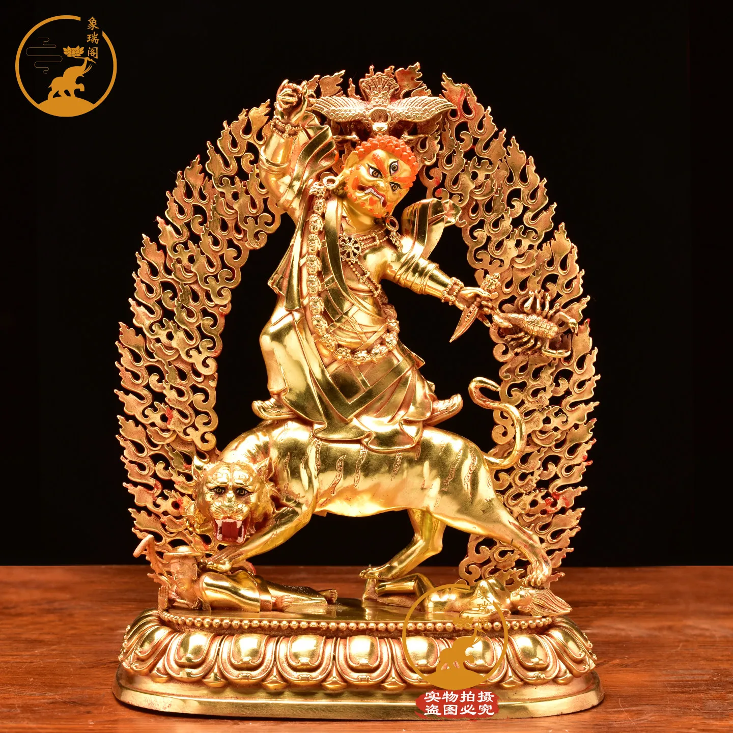 Angry Lotus Master Pure Bronze Buddha Statue of Lotus Master Eight Transformations Boutique Gilt Xizang Buddhist Hall Ornament 9
