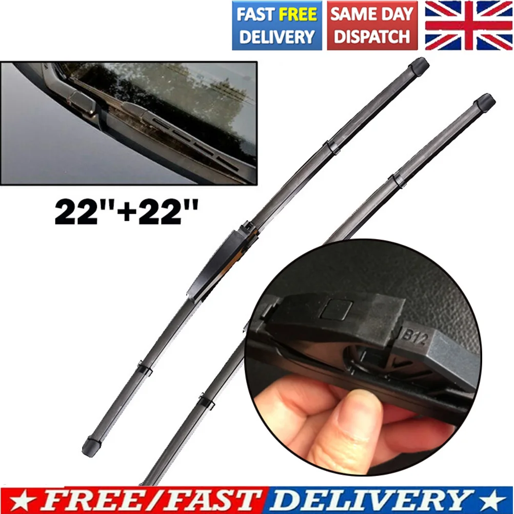 Front Window Windscreen Flat Wiper Blades Set For Audi A4 B7 S4 RS4 A6 C5 4B