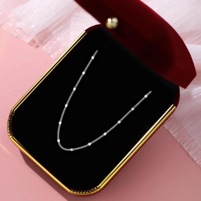 Women's 999 Solid Silver Snowflake Necklace, 2025 New Korean-Japanese Niche Design, Elegant Minimalist Clavicle Chain