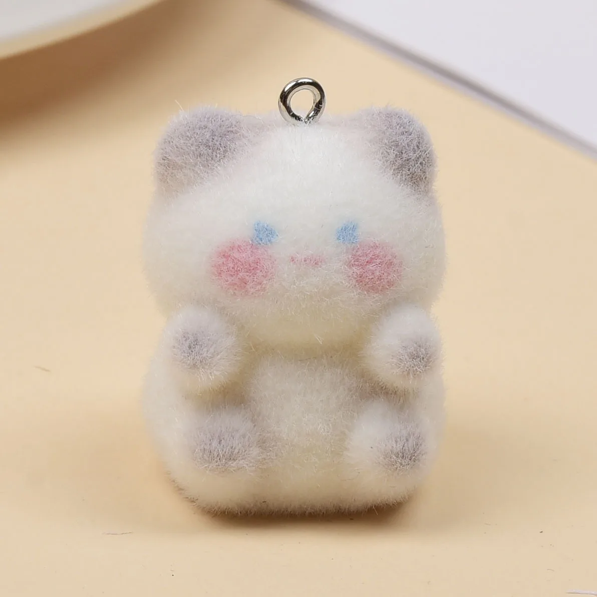 20pcs Cute 3D resin animal Siamese Cat Cartoon plush kitty pendant For DIY crafts jewelry Necklace keychain Accessories make
