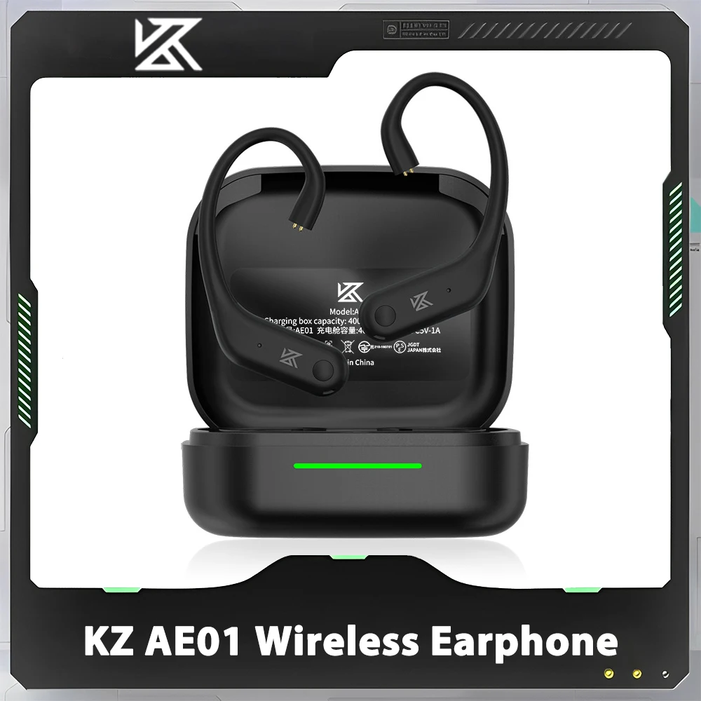 

KZ AE01 Wireless Earphone Upgrade Cable Bluetooth-compatible HIFI Ear Hook Earbuds PIN Connector With Charging Case Office Gift