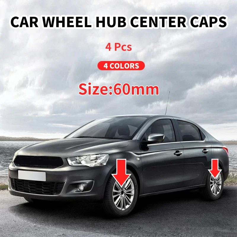 4pcs 60mm Car Wheel Center Caps Emblem For Citroen C2 C3 C4 C5 C1 C6 Berling Xsara Picasso Saxo Cactus DS3 DS4 DS6 Accessories