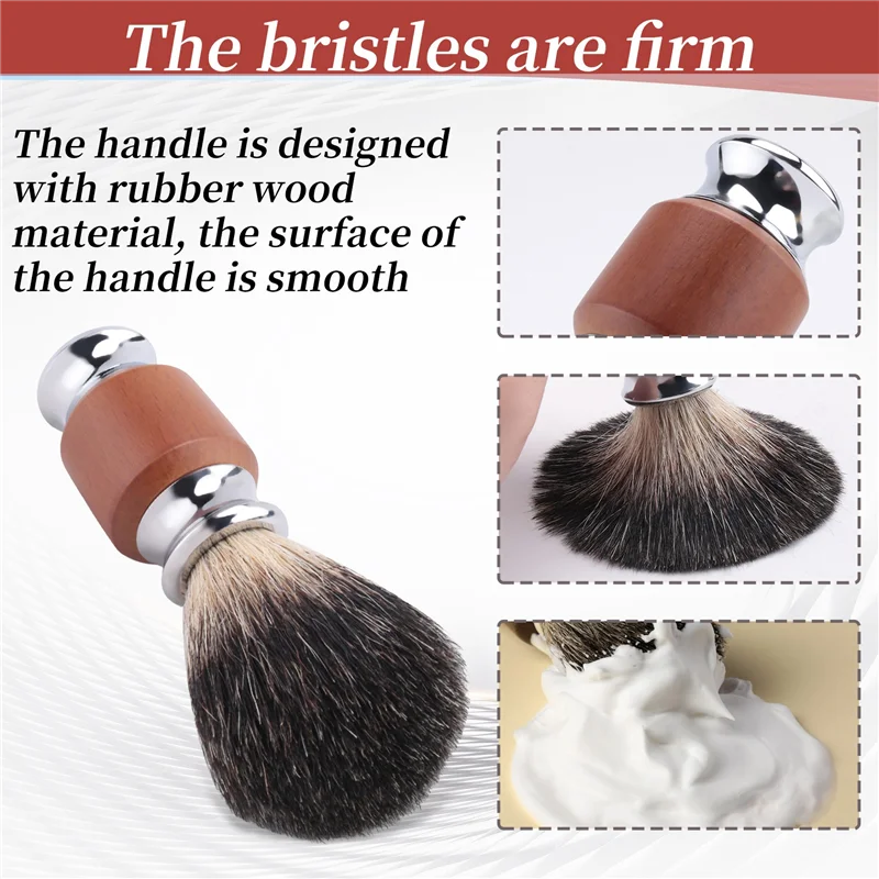 1Pcs Pure Badger Hair Beard Brush Men's Shaving Brush With Wooden Handle Supply Various Hair Razorsa83x