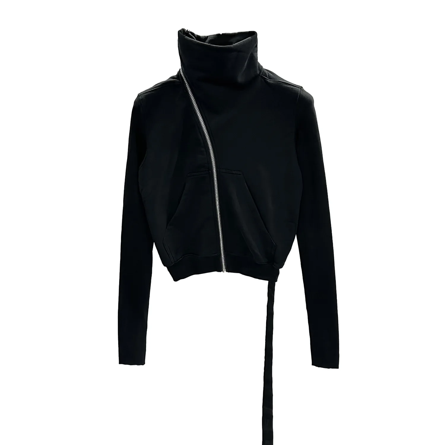 High Street Ro Style automne sweats couverture en coton femmes court polaire mince fermeture éclair col montant sweat à capuche veste