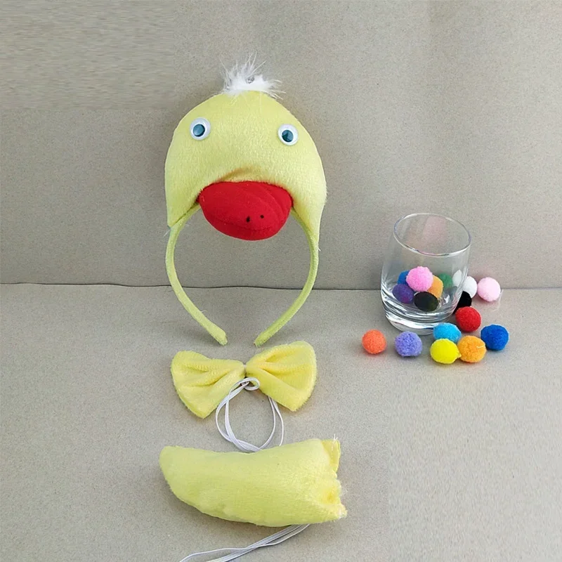 

Adults Kids Plush Children Animal Duck Headband Bow Tie Tail Birthday Party Cosplay Costume Halloween Christmas