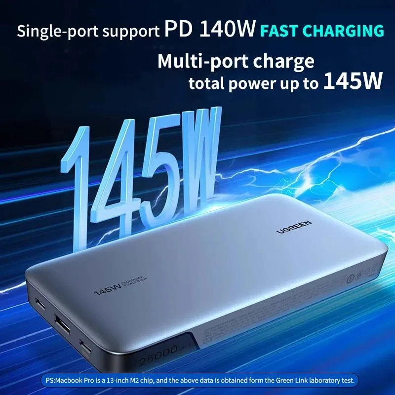 

New 100/145W Super Fast Charging Power Bank 20000/25000mAh Portable Power Bank PowerBank for Laptop Notebook Xiaomi 13