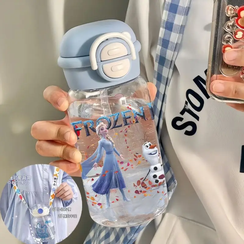 530 مللي جديد ل إلسا كوب ماء أنيمي الكرتون لطيف طباعة طالب المحمولة سعة كبيرة كوب بلاستك من القش فتاة هدية عيد ميلاد