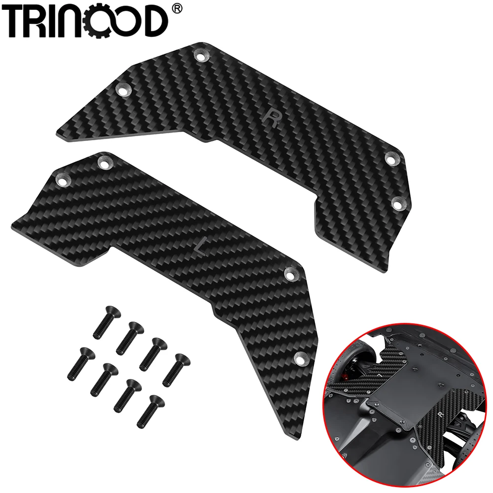 TRINOOD Carbon Fiber Air Dam Diffuser Wheel Covers Front Suspension Plate for A-rrma 1/7 Infraction 6S BLX V2 Upgrade Parts