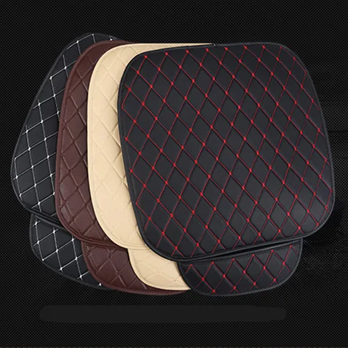 Imagen 2 del producto Fundas universales de cuero PU para asientos de coche, accesorios interiores, alfombrilla protectora, almohadilla de soporte de cuero