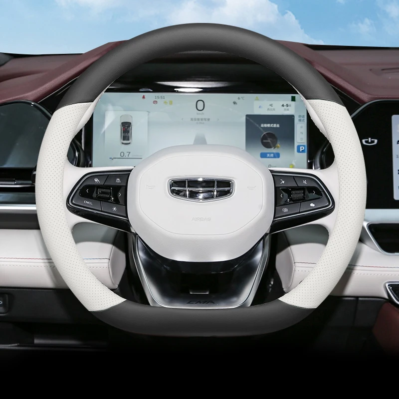 

Leather Car Steering Wheel Cover for Geely Monjaro Xingyue L 2021 2022 2023 2024 2025 2026 Accessories