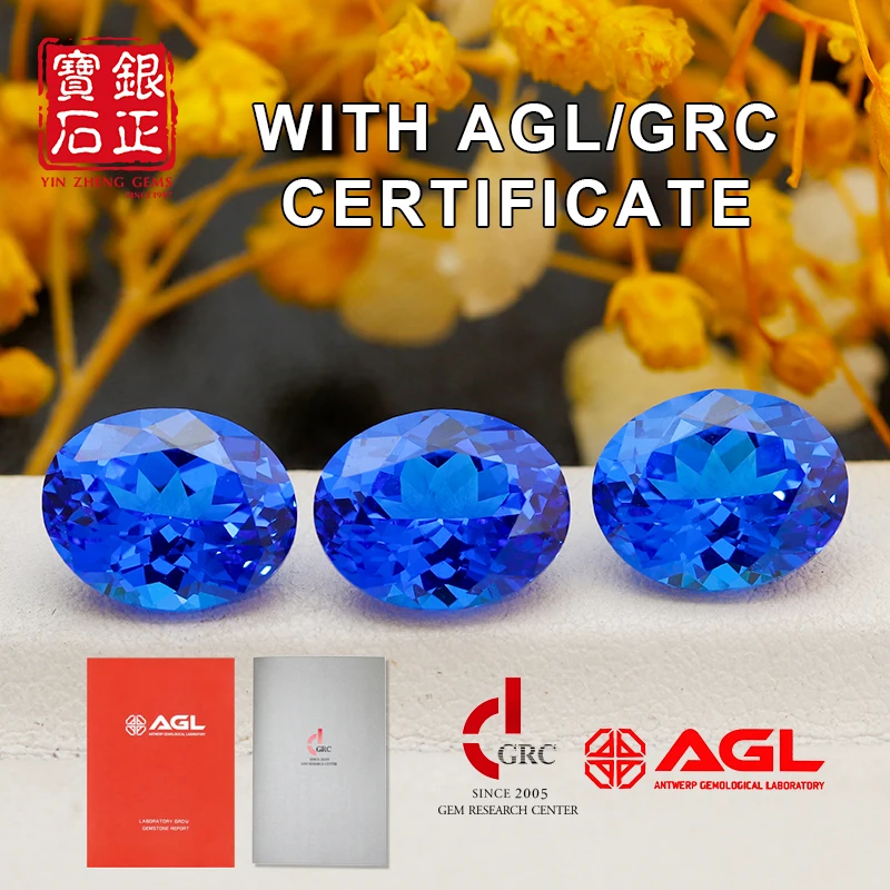 

YinZheng Flame Melted Provide AGL Or GRC Certificate Oval Shape Cobalt Spinel Loose Gemstones Spinel Synthetic Cultivate Spinel
