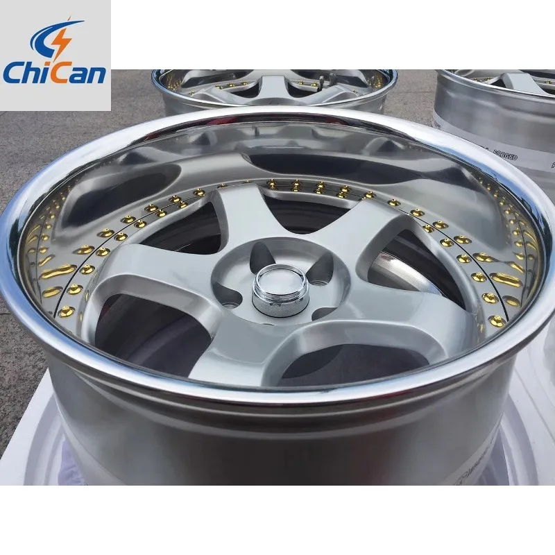 

【2026】Chican Custom Forged 17-26 Inch Silver Chrome Aluminum Alloy Deep Dish 5x114.3 5x120 2-Piece Aftermarket Rim Hub Passenger