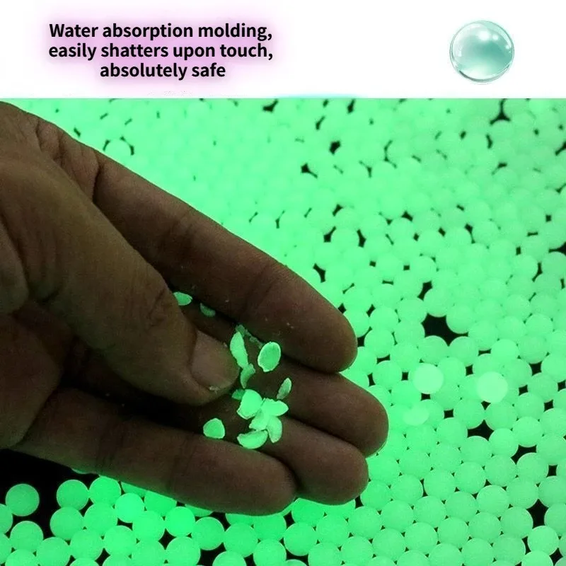 4,000pcs Home Decor Luminous Water Beads Glow in The Dark Pearl Gel Hydrogel Ball Green Crystal Soil Jelly Splater Balls Blaster