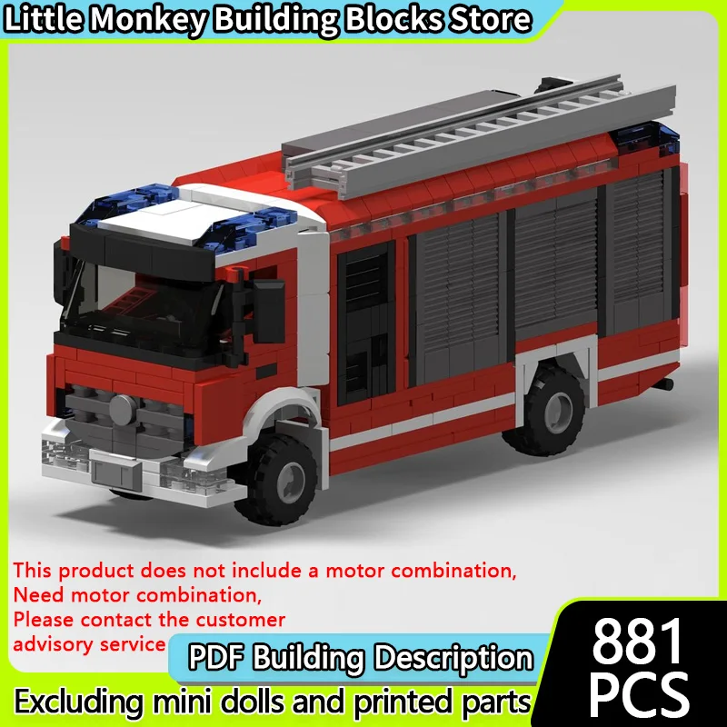 

Urban Rescue Vehicles Model MOC Building Bricks Atego LF20 Rosenbauer Modular Technology Children Holiday Gift Assemble Toy Suit